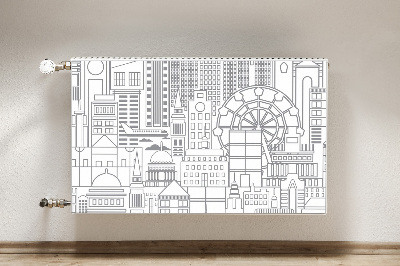 Decorative radiator cover Sketched city