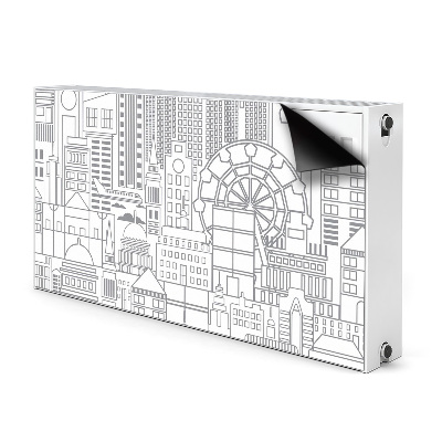 Decorative radiator cover Sketched city