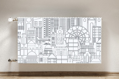 Decorative radiator cover Sketched city