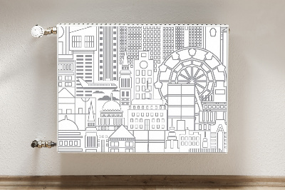 Decorative radiator cover Sketched city