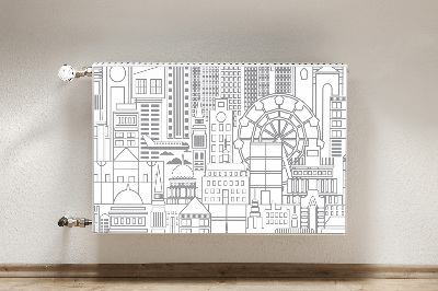 Decorative radiator cover Sketched city