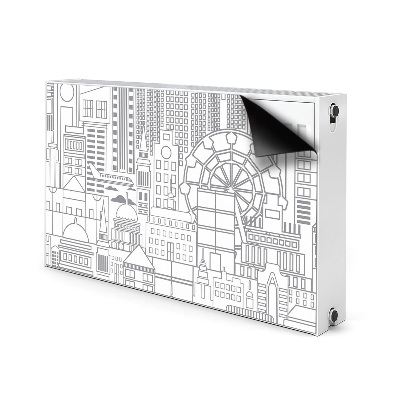 Decorative radiator cover Sketched city