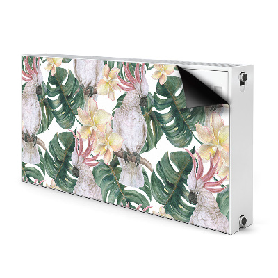 Decorative radiator cover Tropical parrots