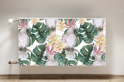 Decorative radiator cover Tropical parrots