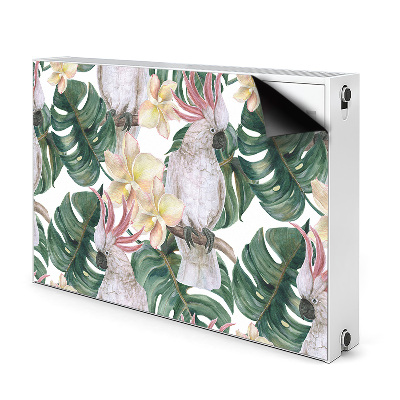 Decorative radiator cover Tropical parrots