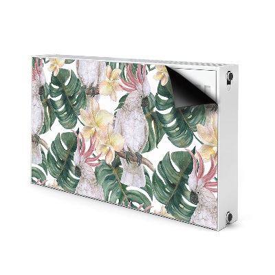 Decorative radiator cover Tropical parrots