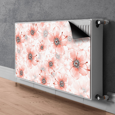 Decorative radiator mat Orange flowers