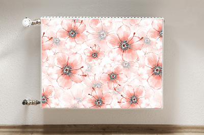 Decorative radiator mat Orange flowers