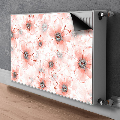 Decorative radiator mat Orange flowers