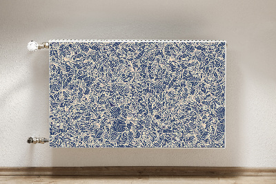 Magnetic radiator cover Blue flower