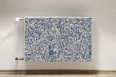 Magnetic radiator cover Blue flower