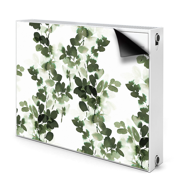 Magnetic radiator mat Green leaves