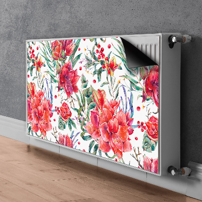 Radiator cover Red flowers