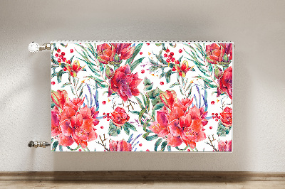 Radiator cover Red flowers