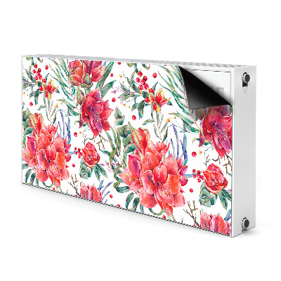 Radiator cover Red flowers