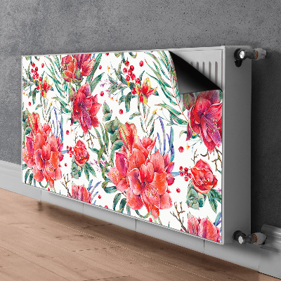 Radiator cover Red flowers