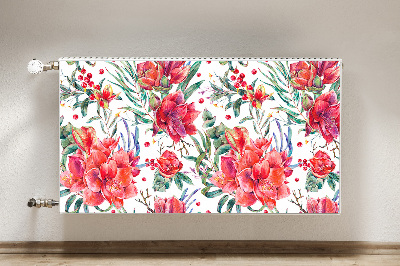 Radiator cover Red flowers