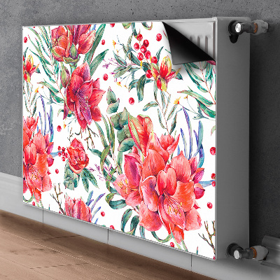 Radiator cover Red flowers