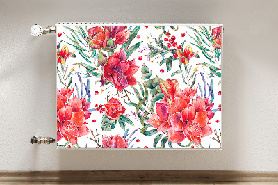 Radiator cover Red flowers