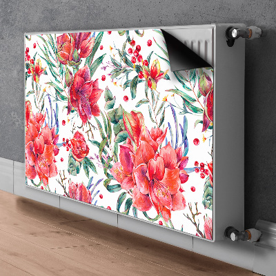 Radiator cover Red flowers