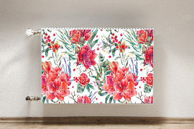 Radiator cover Red flowers