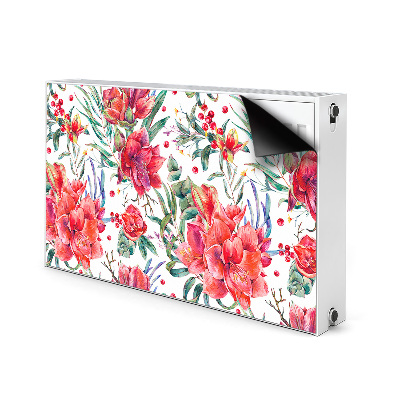 Radiator cover Red flowers