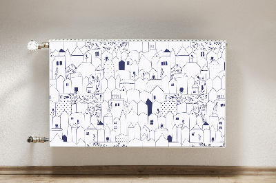 Decorative radiator cover Sketched city