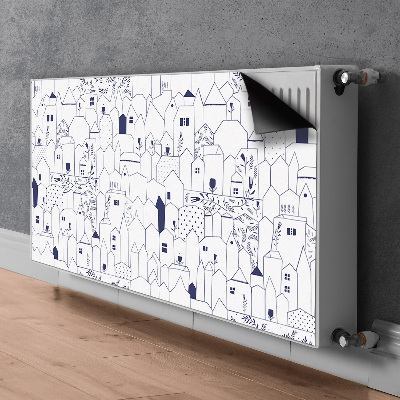 Decorative radiator cover Sketched city