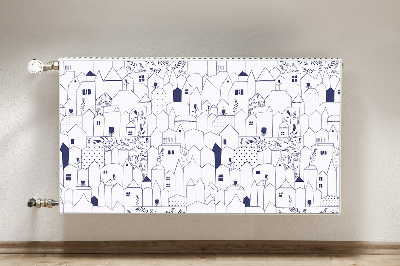 Decorative radiator cover Sketched city