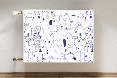 Decorative radiator cover Sketched city