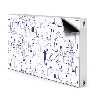 Decorative radiator cover Sketched city