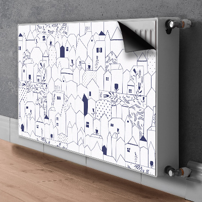 Decorative radiator cover Sketched city