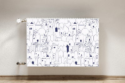 Decorative radiator cover Sketched city