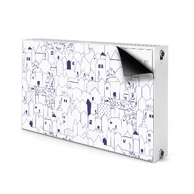 Decorative radiator cover Sketched city