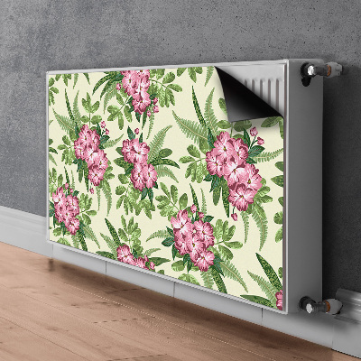 Decorative radiator cover Tropical flowers