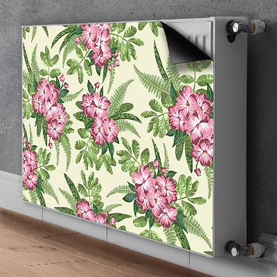 Decorative radiator cover Tropical flowers