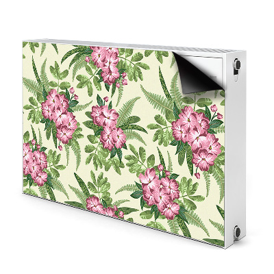 Decorative radiator cover Tropical flowers