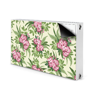 Decorative radiator cover Tropical flowers