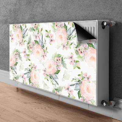 Printed radiator mat Pastel flowers