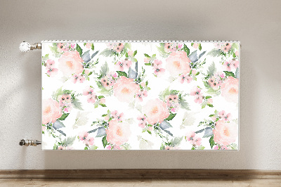 Printed radiator mat Pastel flowers