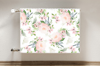 Printed radiator mat Pastel flowers