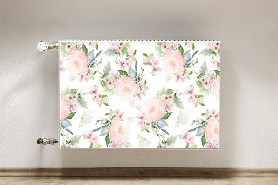 Printed radiator mat Pastel flowers