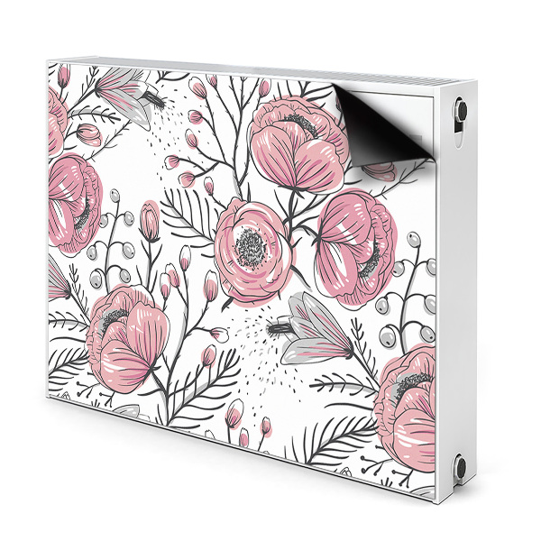 Decorative radiator mat Pastel roses Art