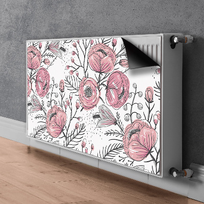 Decorative radiator mat Pastel roses Art