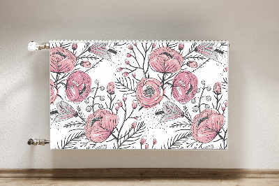 Decorative radiator mat Pastel roses Art