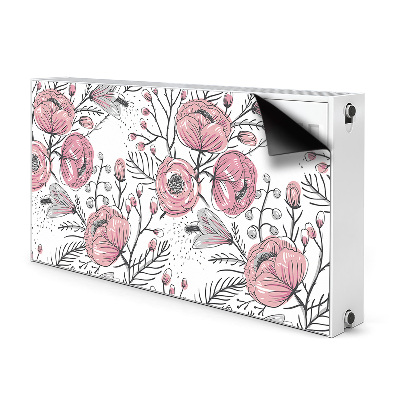 Decorative radiator mat Pastel roses Art