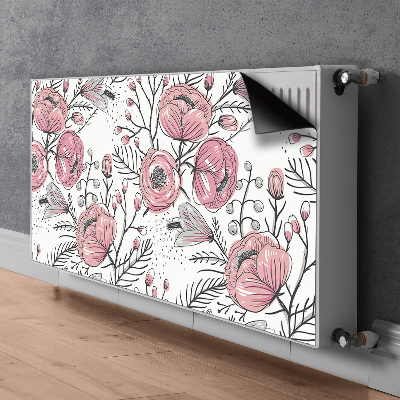 Decorative radiator mat Pastel roses Art