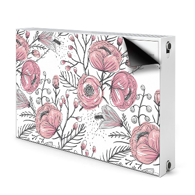 Decorative radiator mat Pastel roses Art