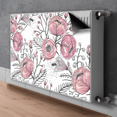 Decorative radiator mat Pastel roses Art