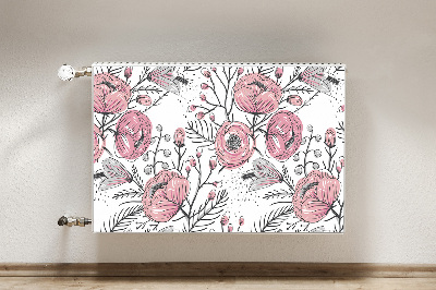 Decorative radiator mat Pastel roses Art